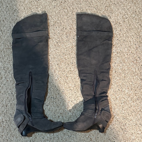 naughty monkey Shoes - Naughty Monkey Charcoal Over the Knee Boots